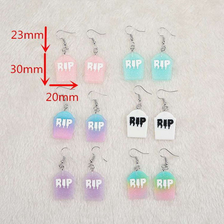 Colorful Tombstone Earrings