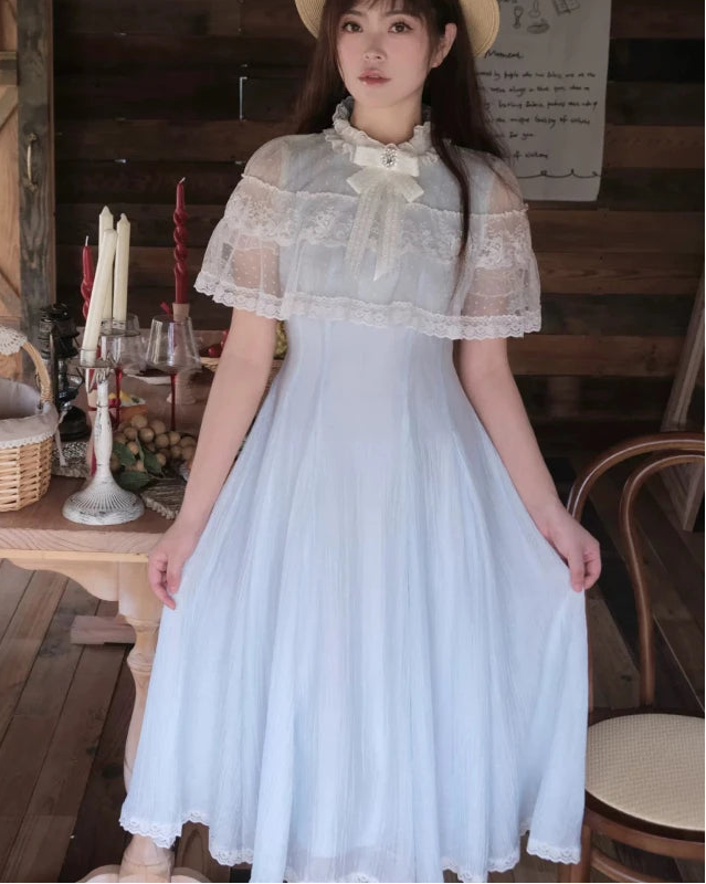 Seraphina Lace Midi Dress styled for a soft aesthetic dinner.