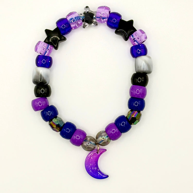Two Moody Originals: Kandi Bracelet in Midnight Crescent – Charm Kandi