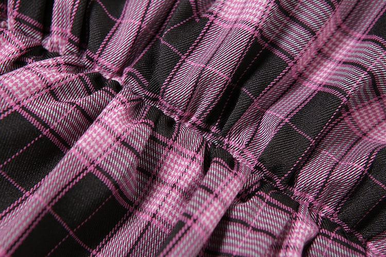 Punk Plaid Tiered Mini Skirt