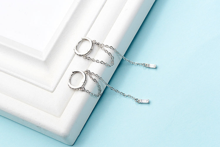 Dangle Layered Chain Earrings