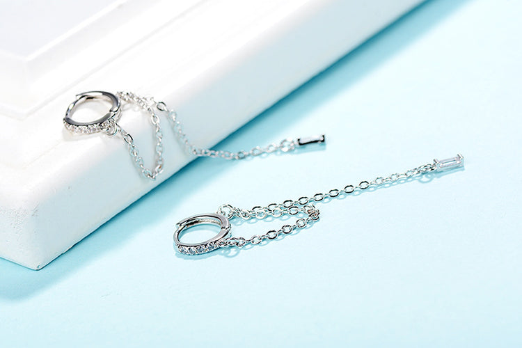 Dangle Layered Chain Earrings