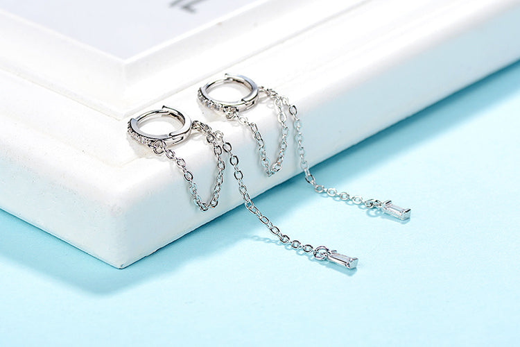 Dangle Layered Chain Earrings