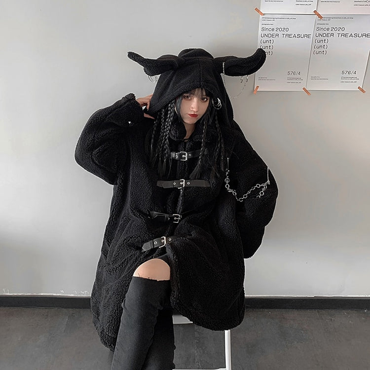 Punk Rabbit Ear Hat and Coat Set