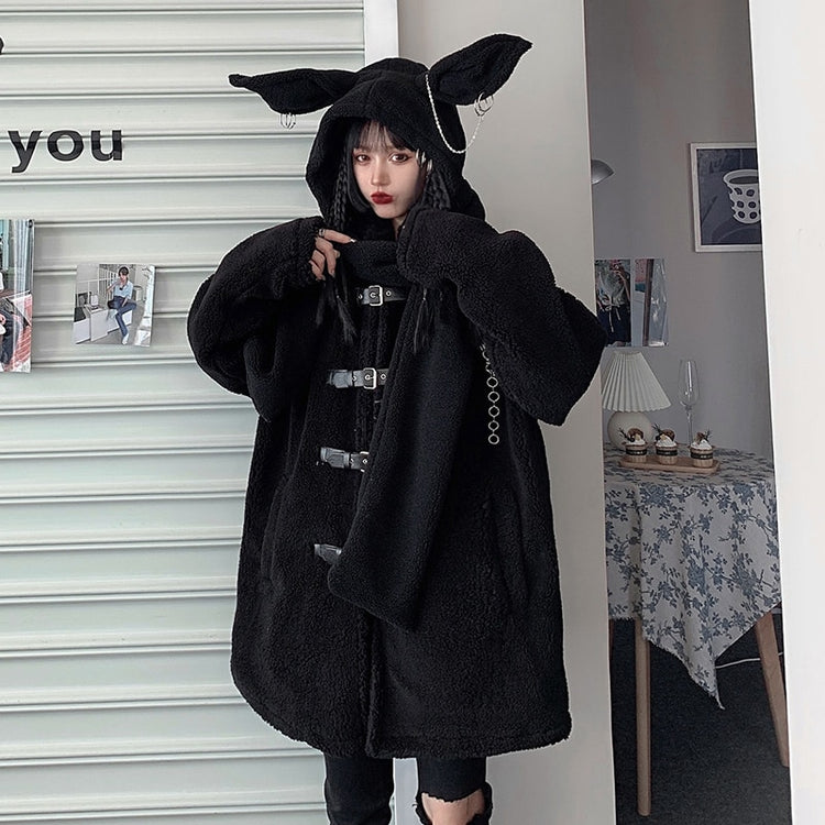 Punk Rabbit Ear Hat and Coat Set