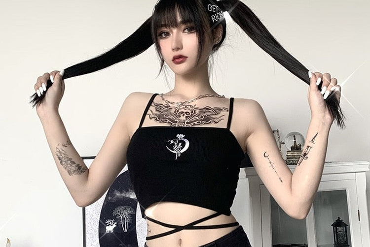 Midnight Rose Crop Top