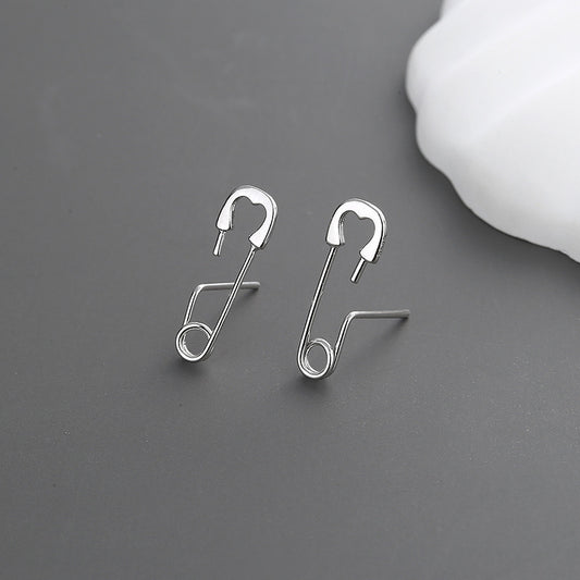 Heart Safety Pin Earrings