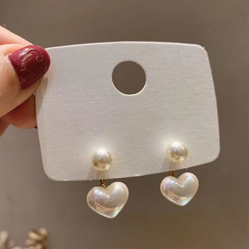 イヤリング TATIANA Bold Heart Pearl One-Touch Earrings EC1909 MUSINSA | TATIANA Lettering Pearl Heart Earring EC1949