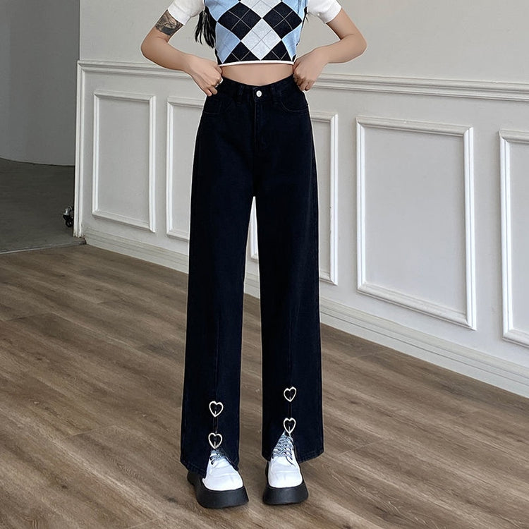 Metal Heart Wide Leg Jeans – Moody Quick Ship (U.S. Only)
