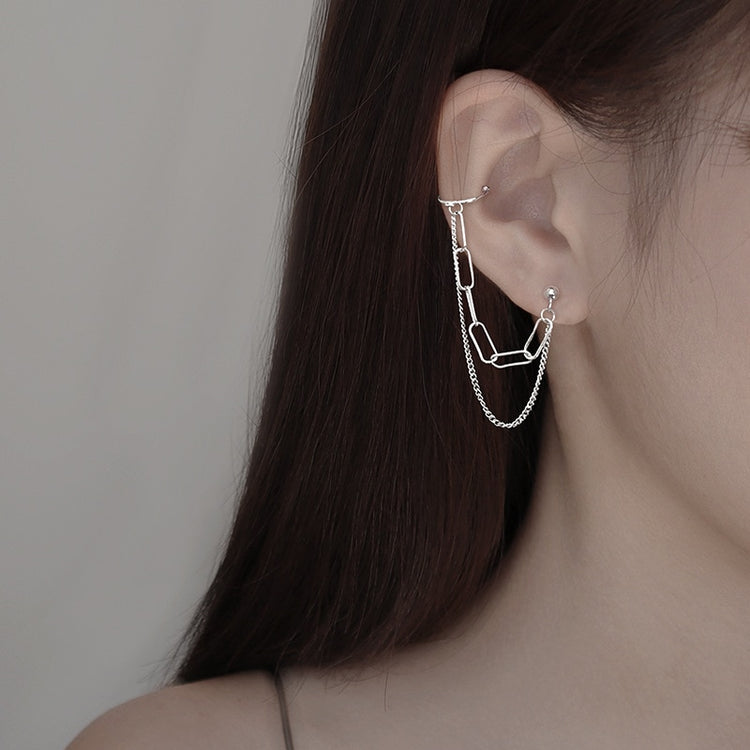 Layered Chain Link Cuff Earrings
