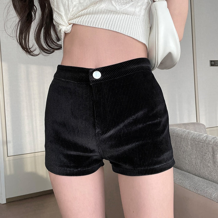 High Waist Corduroy Shorts