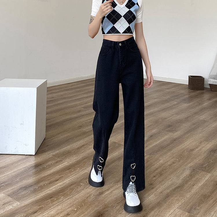 Metal Heart Wide Leg Jeans – Moody Quick Ship (U.S. Only)