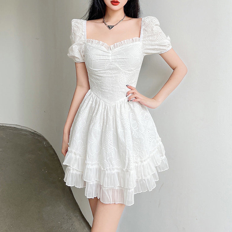 Cute Ruffle Floral Mini Dress