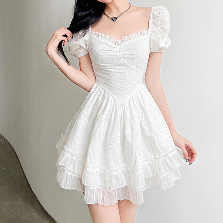 Cute Ruffle Floral Mini Dress