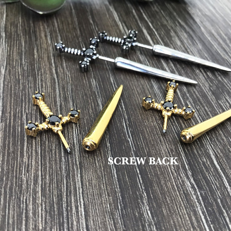 Gothic Sword Earrings