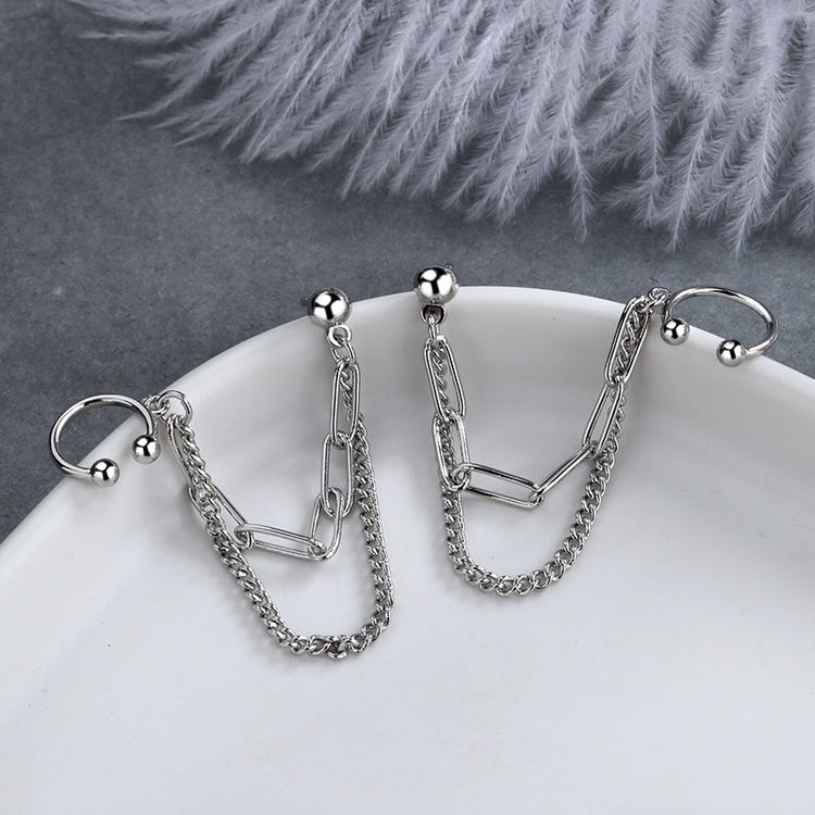 Layered Chain Link Cuff Earrings