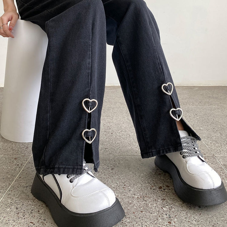 Metal Heart Wide Leg Jeans – Moody Quick Ship (U.S. Only)