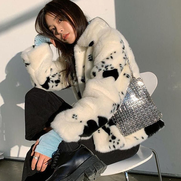 Speckled Cow Faux Fur Coat Speckled Cow Faux Fur Coat