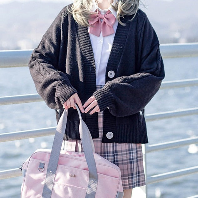 Too Kawaii Heart Bow Cardigan – Moody Quick Ship (U.S. Only)