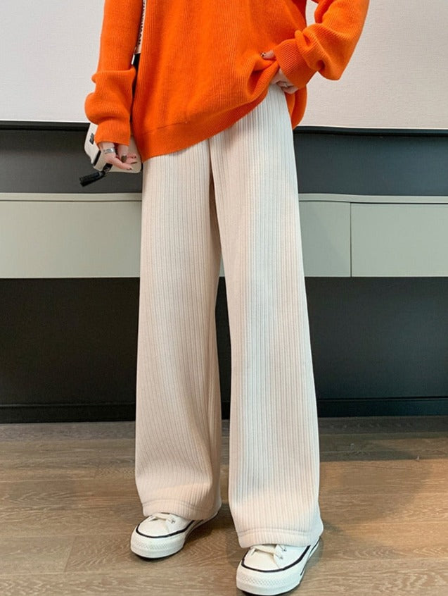 Fleece-Lined Textured Pants