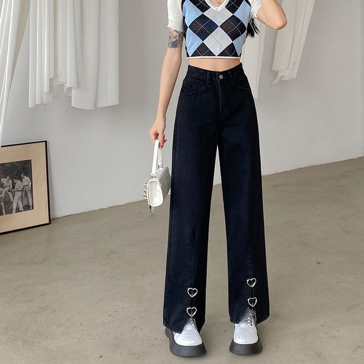 Metal Heart Wide Leg Jeans – Moody Quick Ship (U.S. Only)