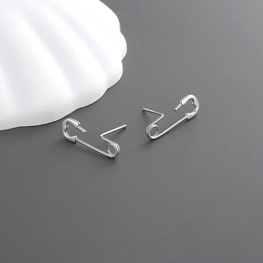 Heart Safety Pin Earrings
