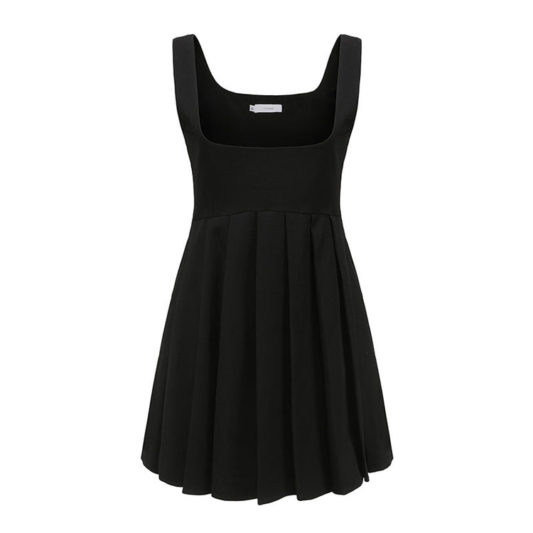 Pleated Mini Skirt Dress and Shirt with Tie Set