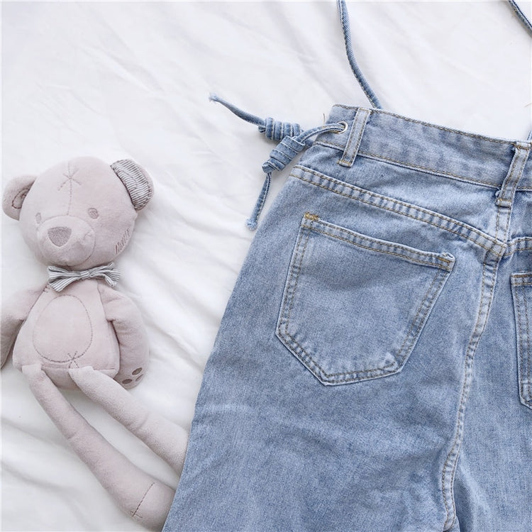 High Waist Cute Bow Lace Heart Jeans