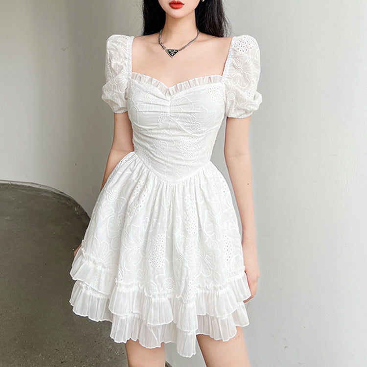 Cute Ruffle Floral Mini Dress