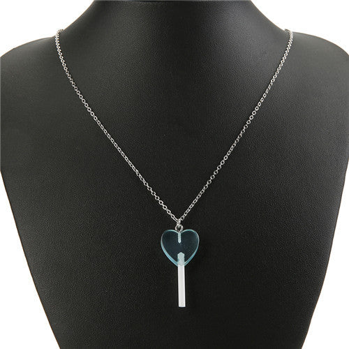 1pc Heart Lollipop Necklace