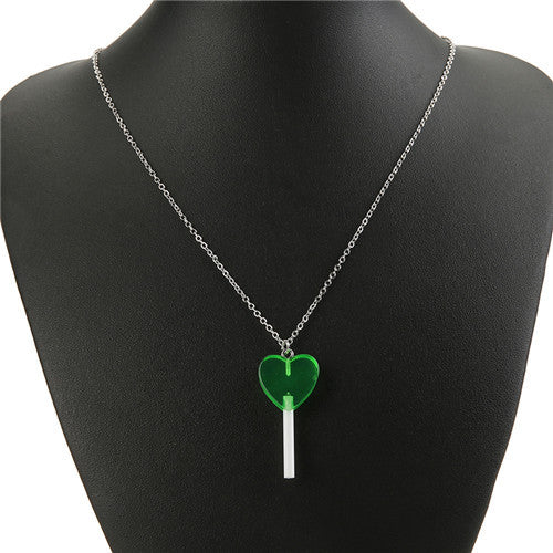 1pc Heart Lollipop Necklace