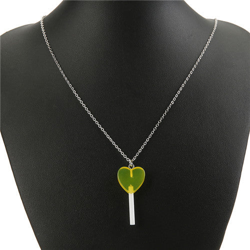 1pc Heart Lollipop Necklace