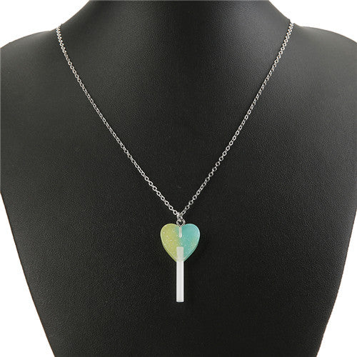1pc Heart Lollipop Necklace