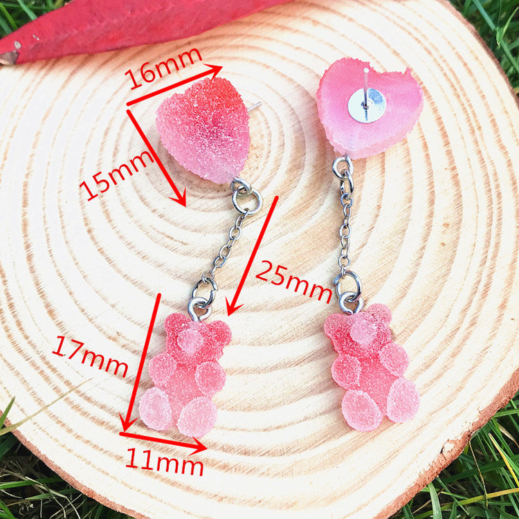 Sugar Bear Heart Earrings