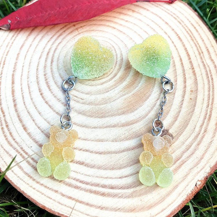 Sugar Bear Heart Earrings