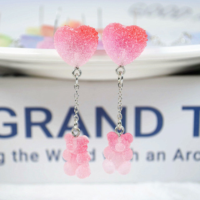 Sugar Bear Heart Earrings