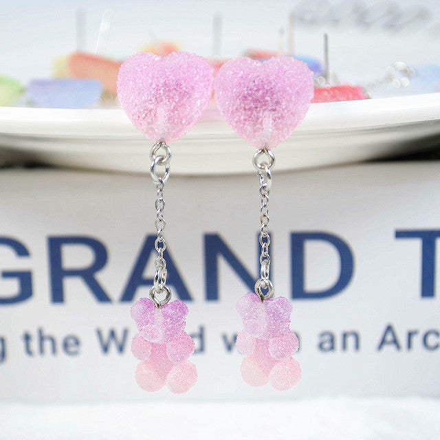 Sugar Bear Heart Earrings