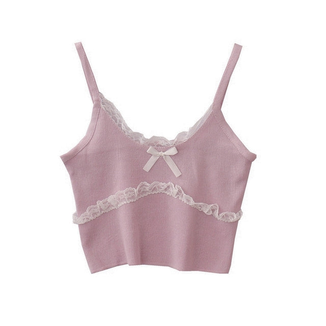 Lace Trim Cami Crop Top – Moody Quick Ship (U.S. Only)