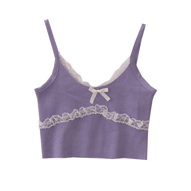 Lace Trim Cami Crop Top – Moody Quick Ship (U.S. Only)