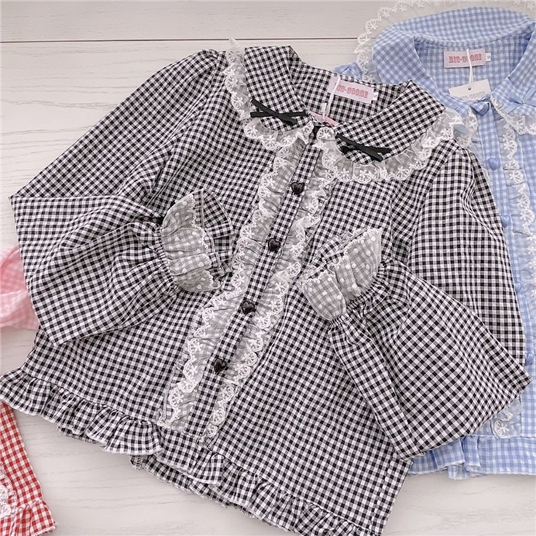 Picnic Daydream Long Sleeve Gingham Blouse