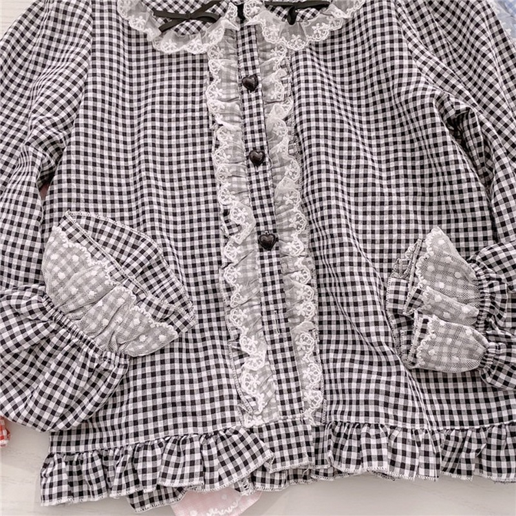 Picnic Daydream Long Sleeve Gingham Blouse