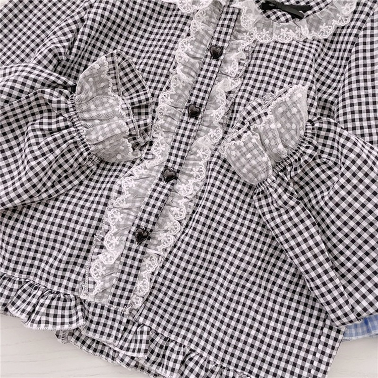 Picnic Daydream Long Sleeve Gingham Blouse