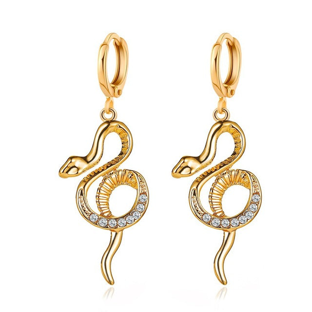 Dangle Snake Hoop Earrings
