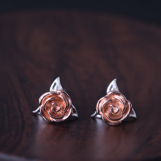 Delicate Rose Stud Earrings