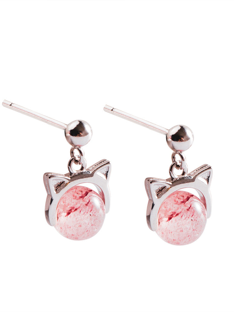 Strawberry Cat Earrings