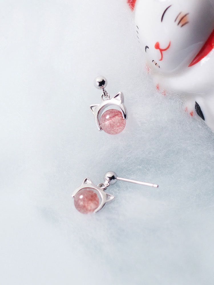Strawberry Cat Earrings