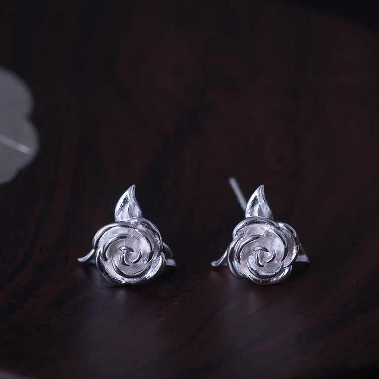 Delicate Rose Stud Earrings