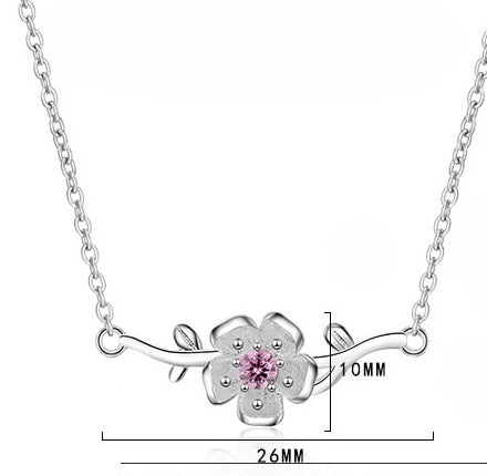 Cute Cherry Blossom Branch Necklace