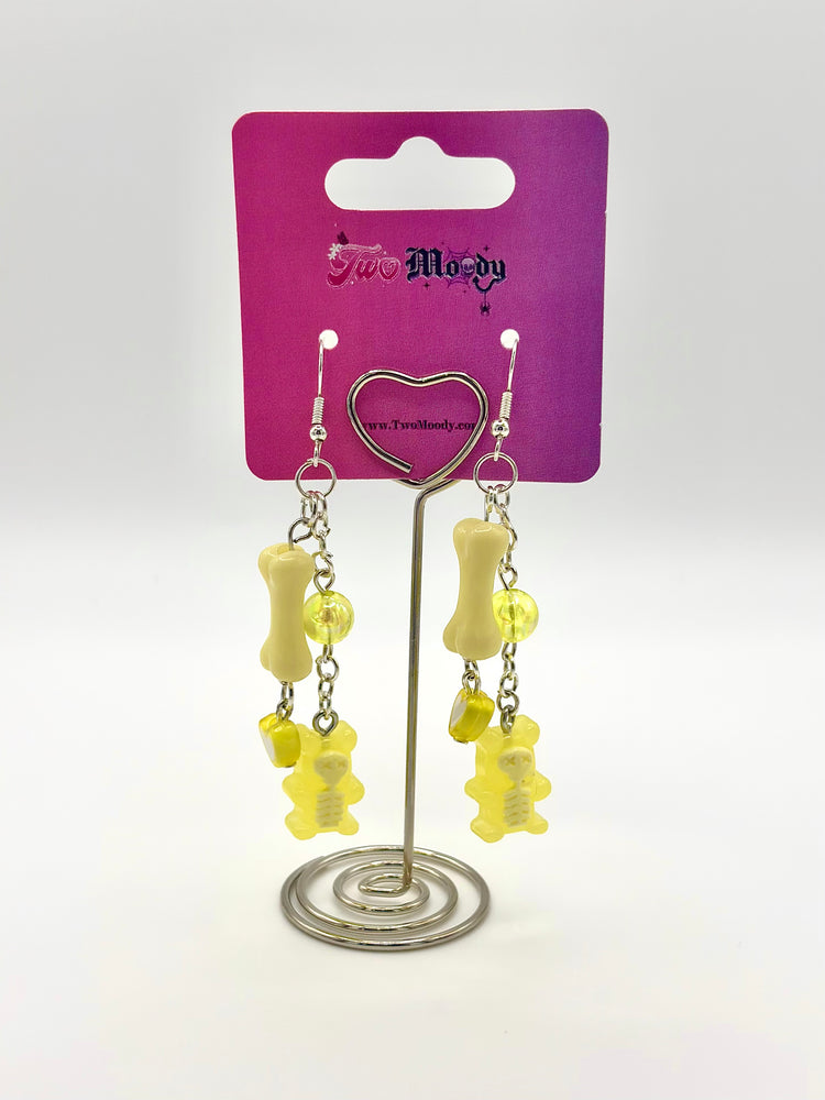 Two Moody Originals: Sweetly Skeletal Charm Drop Earrings – Local Stock