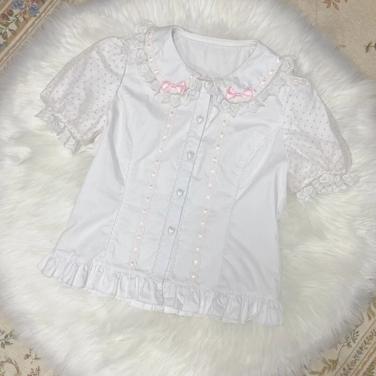 Sweet Love Lace Bow Blouse